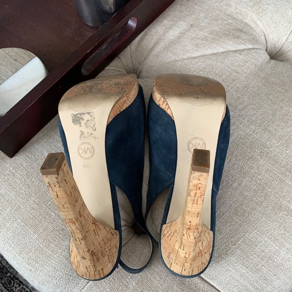 Michael Kors Blue Suede & Cork Sandals - Picture 6 of 6